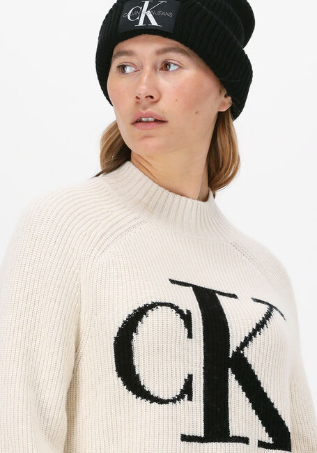 Creme CALVIN KLEIN Trui CK RAGLAN SWEATER - large