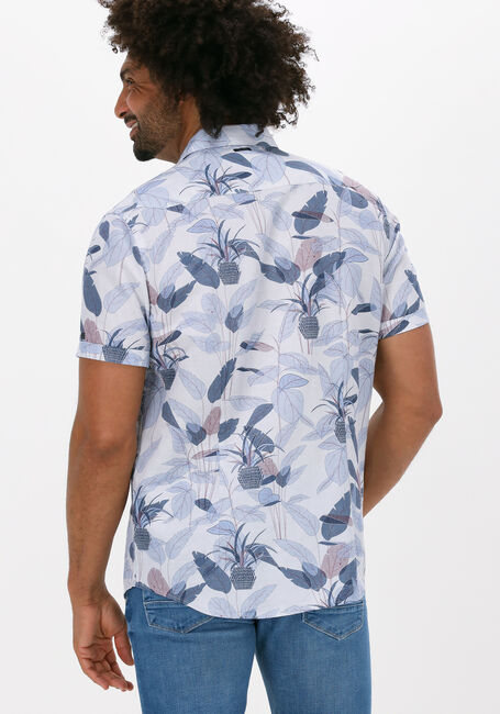 Gebroken wit VANGUARD Casual overhemd SHORT SLEEVE SHIRT LYOCELL COTTON LINEN FLATWEAVE - large