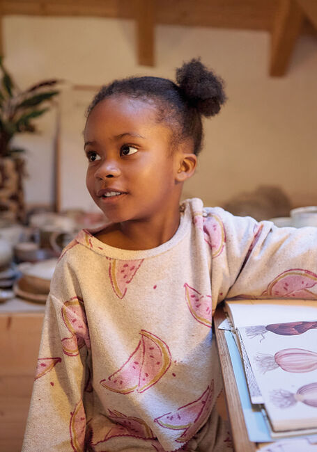 Ecru PLAY UP T-shirt PRINTED PLUSH SWEATER Ecru PLAY UP T-shirt PRINTED PLUSH SWEATER - large