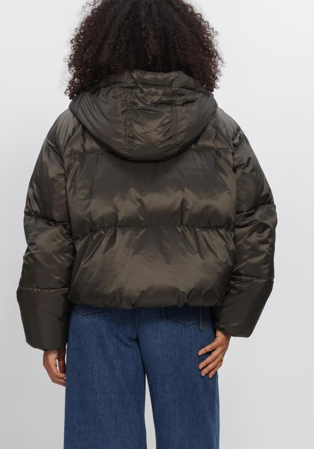 Khaki WITHBLACK Gewatteerde jas WBLEMMA SHORT DOWN PUFFER JKT - large