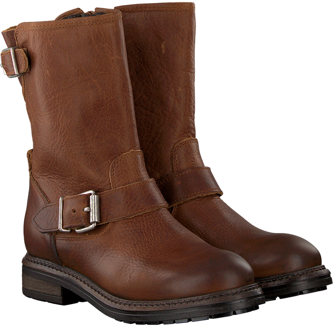 cognac moto boots