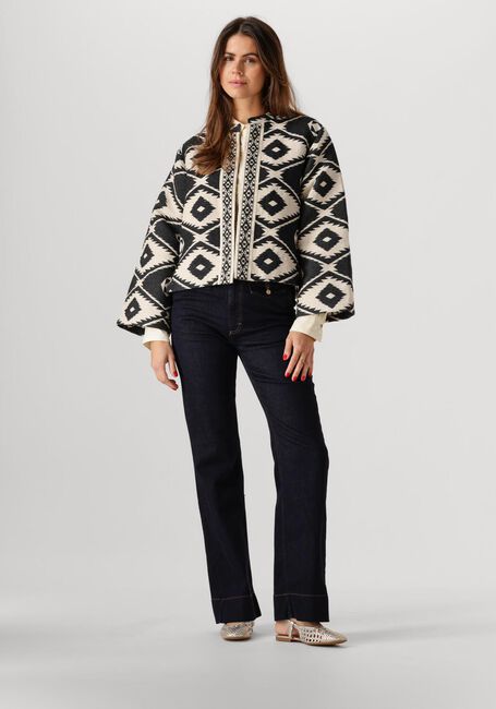 Zwarte SUMMUM Jack SHORT ROUND NECK JACKET GEO AZTEK - large