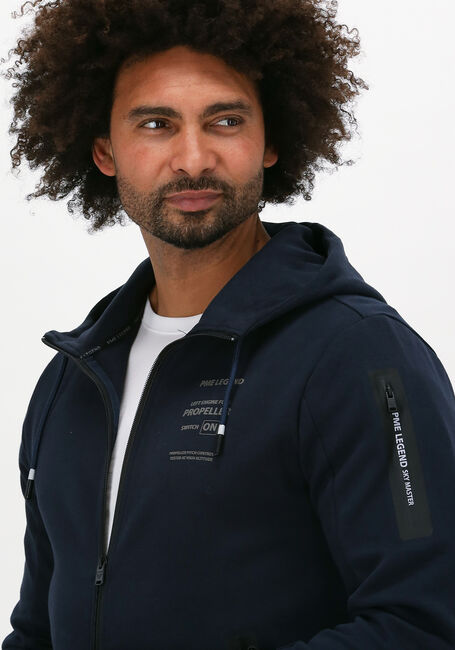 Donkerblauwe PME LEGEND Vest HOODED INTERLOCK SWEAT - large