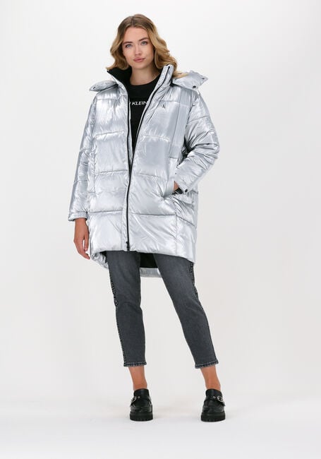 Zilveren CALVIN KLEIN Gewatteerde jas COCOON OVERSIZED SILVER JACKET - large