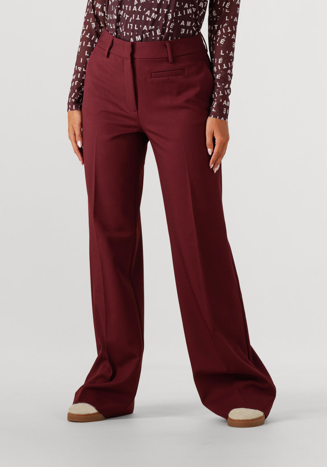 HAUTE L'AMITIÉ Dames Broeken Premiere Plain Tall Pant Bordeaux