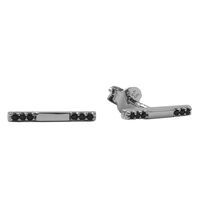 Zilveren ATLITW STUDIO Oorbellen BLISS EARRINGS BAR BLACK ONYX - medium