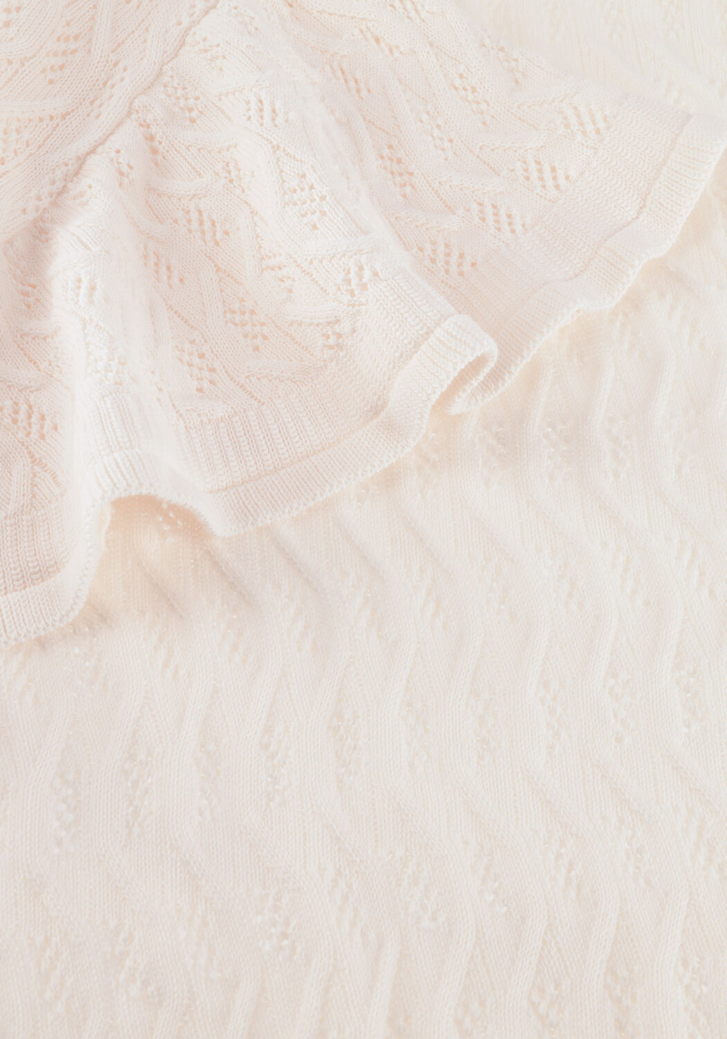 Ecru MOS MOSH Top MMGANNA PATTERN O-NECK KNIT TOP - large