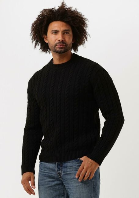 Zwarte EDWIN Trui TWISTED CREW NECK SWEATER - large
