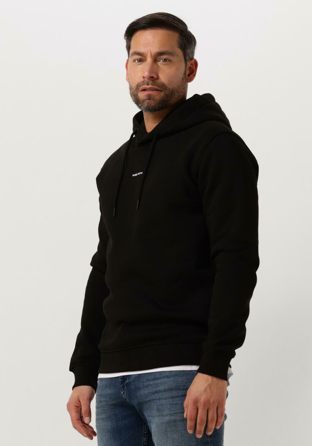 PURE PATH Heren Truien & Vesten Essential Logo Hoodie Zwart