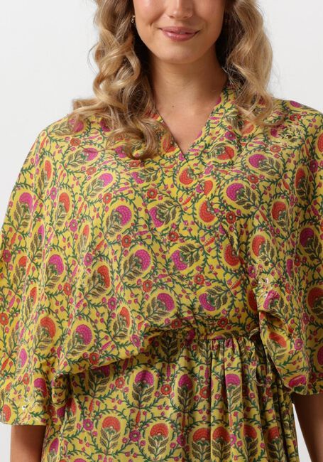 Gele SISSEL EDELBO Midi jurk BRENDA SILK WRAP DRESS - large
