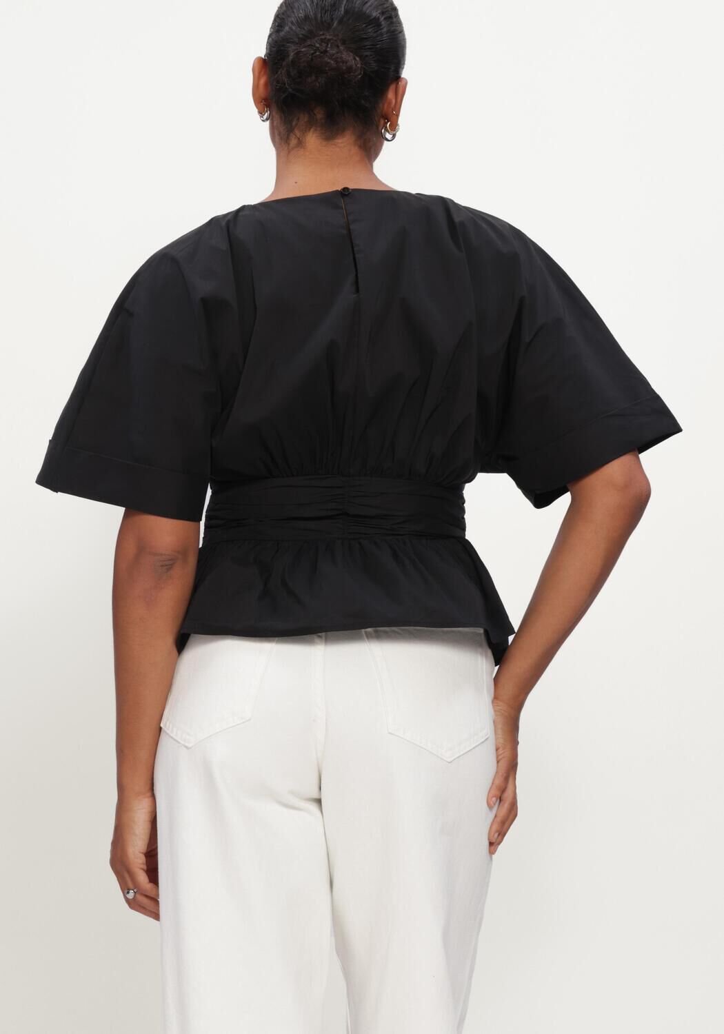 Zwarte NEO NOIR Blouses ANNEGRET POPLIN BLOUSE - large