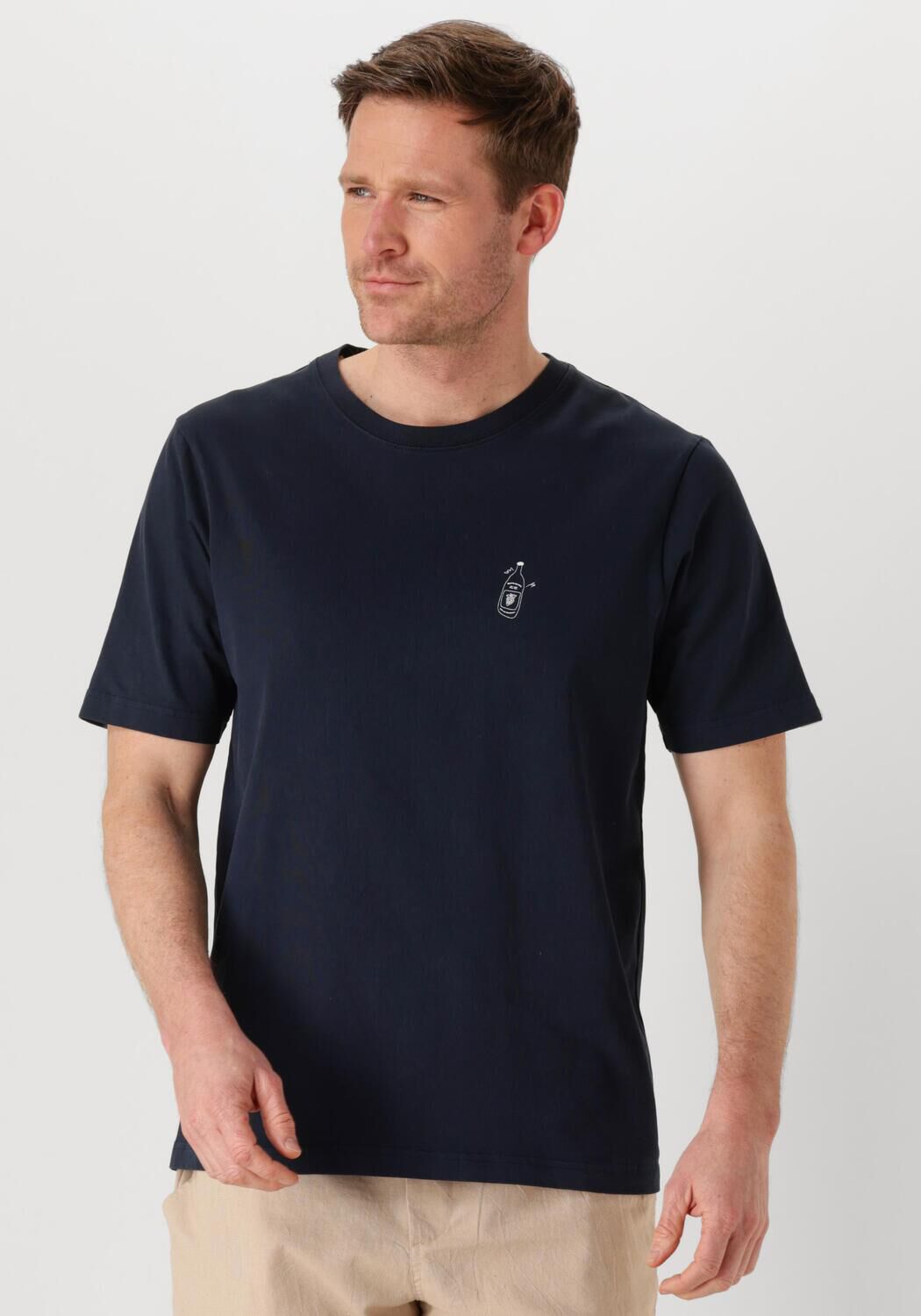 ANERKJENDT Heren Polo's & T-shirts Akkikki Seasonal Tee Donkerblauw