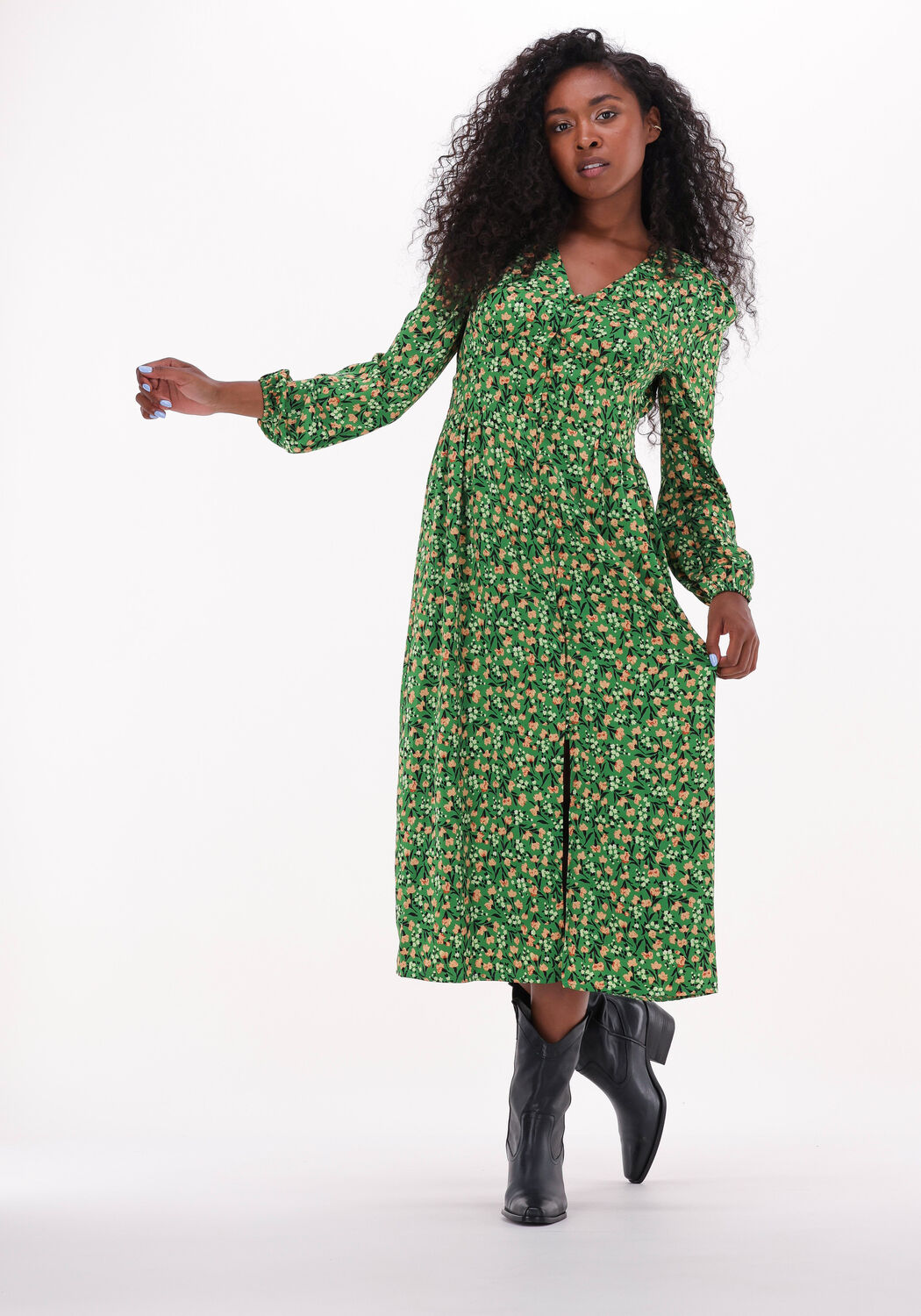 Groene YDENCE Maxi jurk DRESS CHERYL Omoda
