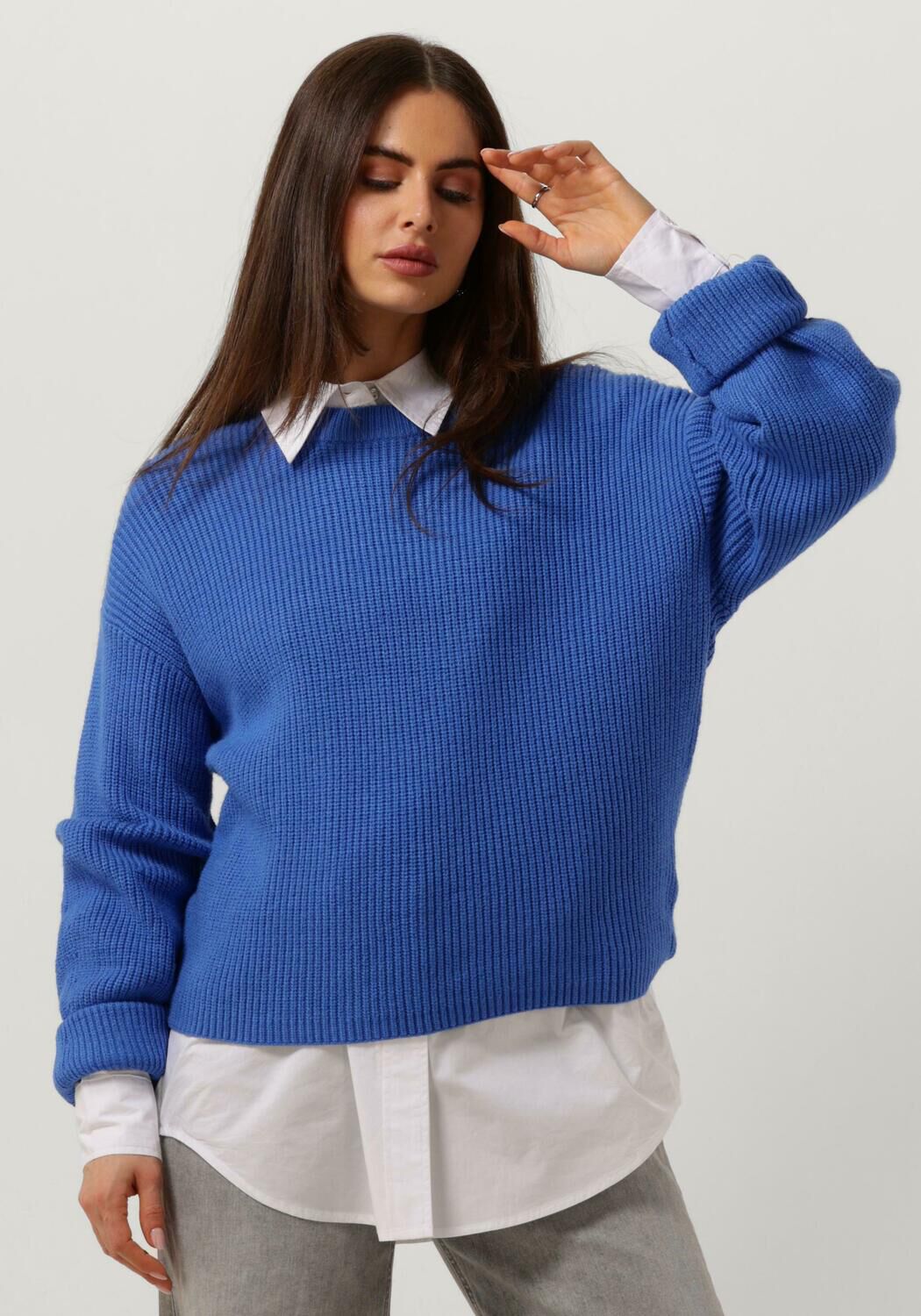 Moves Blauwe Gebreide Trui & Vest Esinna Blue Dames