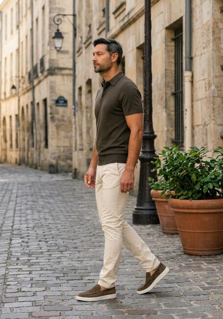Bruine PROFUOMO Polo POLO SS LUXURY BASIC - large