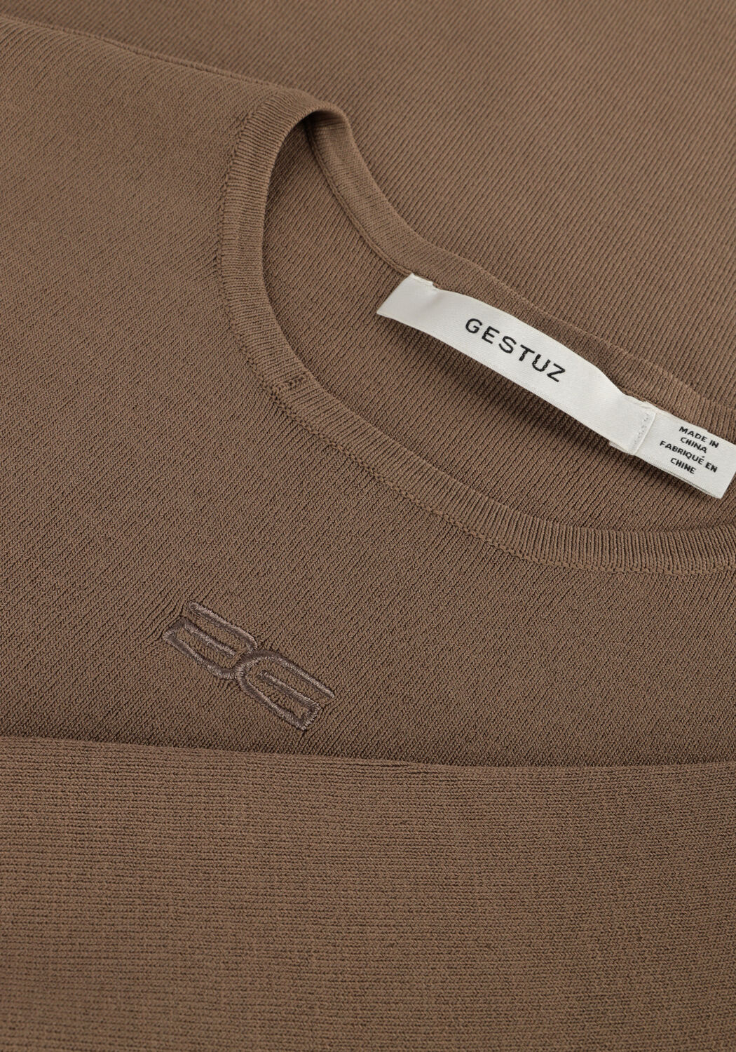 Taupe GESTUZ Midi jurk BRIELLE - large