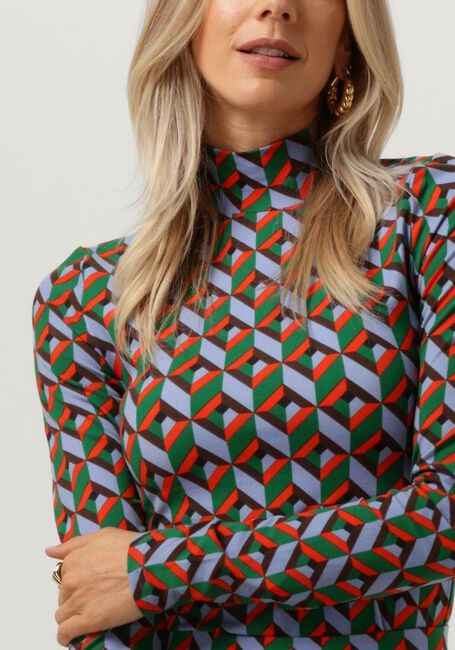 Multi COLOURFUL REBEL  NEYO GRAPHIC PEACHED TURTLENECK TOP - large