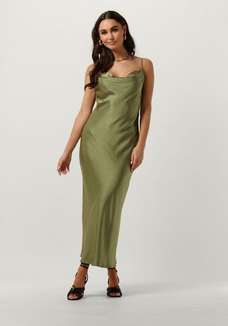 Groene NOTRE-V Maxi jurk SATIN STRAP DRESS - large
