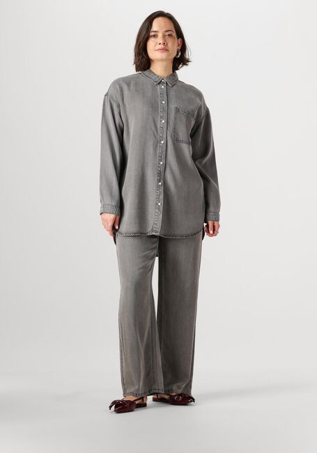 Grijze OBJECT Blouses OBJFRAME L/S LO SHIRT - large