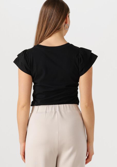 Zwarte SELECTED FEMME T-shirt SLFCAMILA SS RUFFLE TEE - large