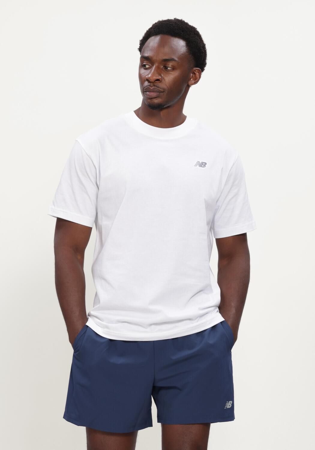 Witte NEW BALANCE Sportshirts SE CTN SS - large