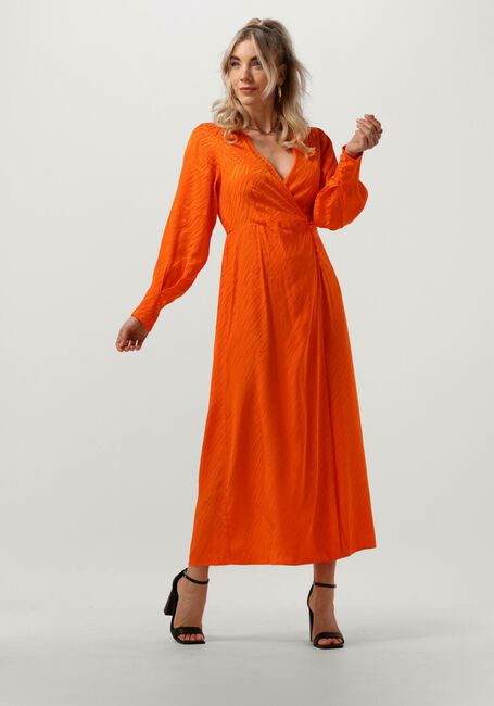 Oranje SELECTED FEMME Maxi jurk SLFABIENNE SATIN ANKLE WRAP DRESS - large