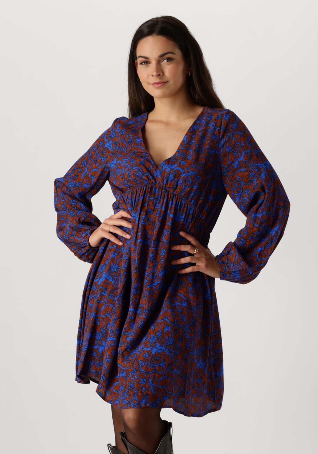 Ydence Blauwe Bloemen Mini Jurk Jaely Blue Dames