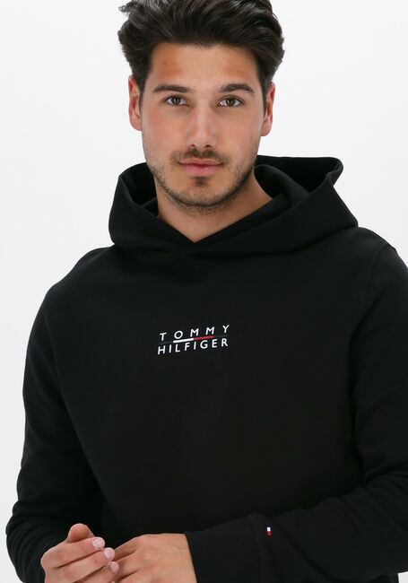 Zwarte TOMMY HILFIGER Sweater SQUARE LOGO HOODY - large