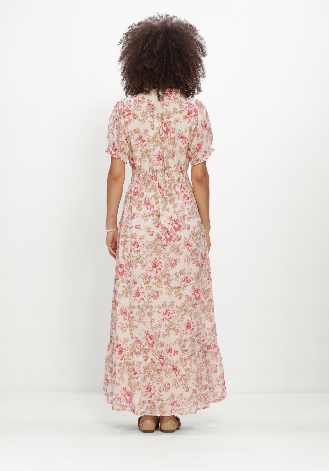 Roze NEO NOIR Jurken KANZA FLOWER ROSE DRESS - large