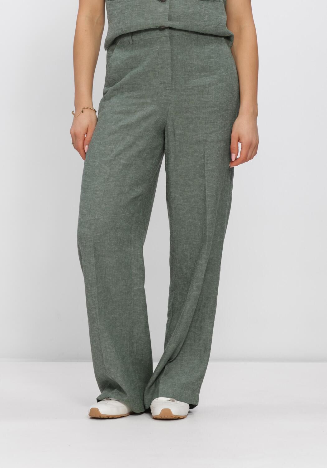 Groene MSCH COPENHAGEN Pantalon MSCHPENNIE GINIA HW PANTS - large