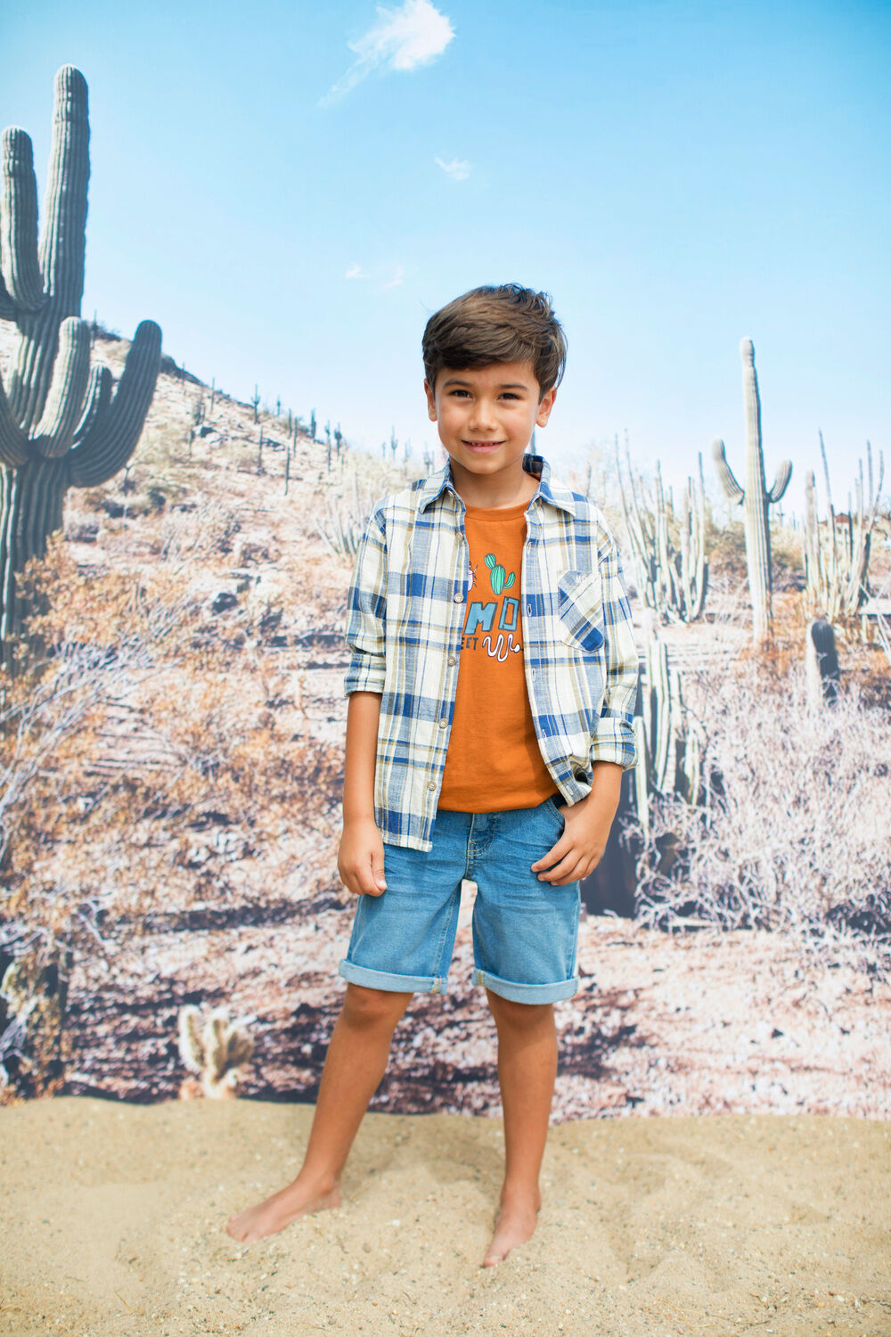 Blauwe MOODSTREET Casual overhemd CHECK SHIRT LONG SLEEVE - large