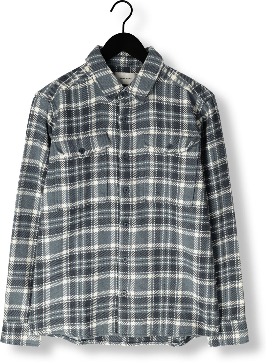 PURE PATH Heren Overshirts Regular Fit Shirts Over201 Blauw