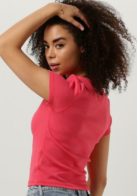 Roze TOMMY JEANS T-shirt TJW BBY RIB XS BADGE - large