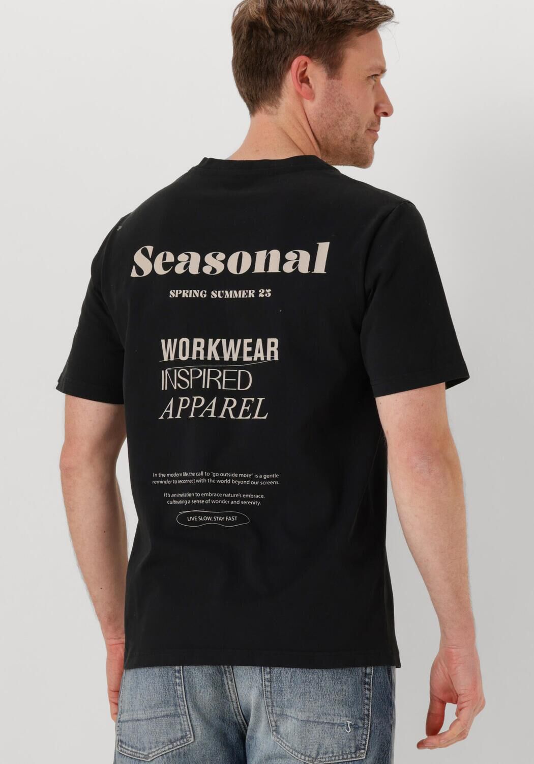 ANERKJENDT Heren Polo's & T-shirts Akkikki Seasonal Tee Zwart