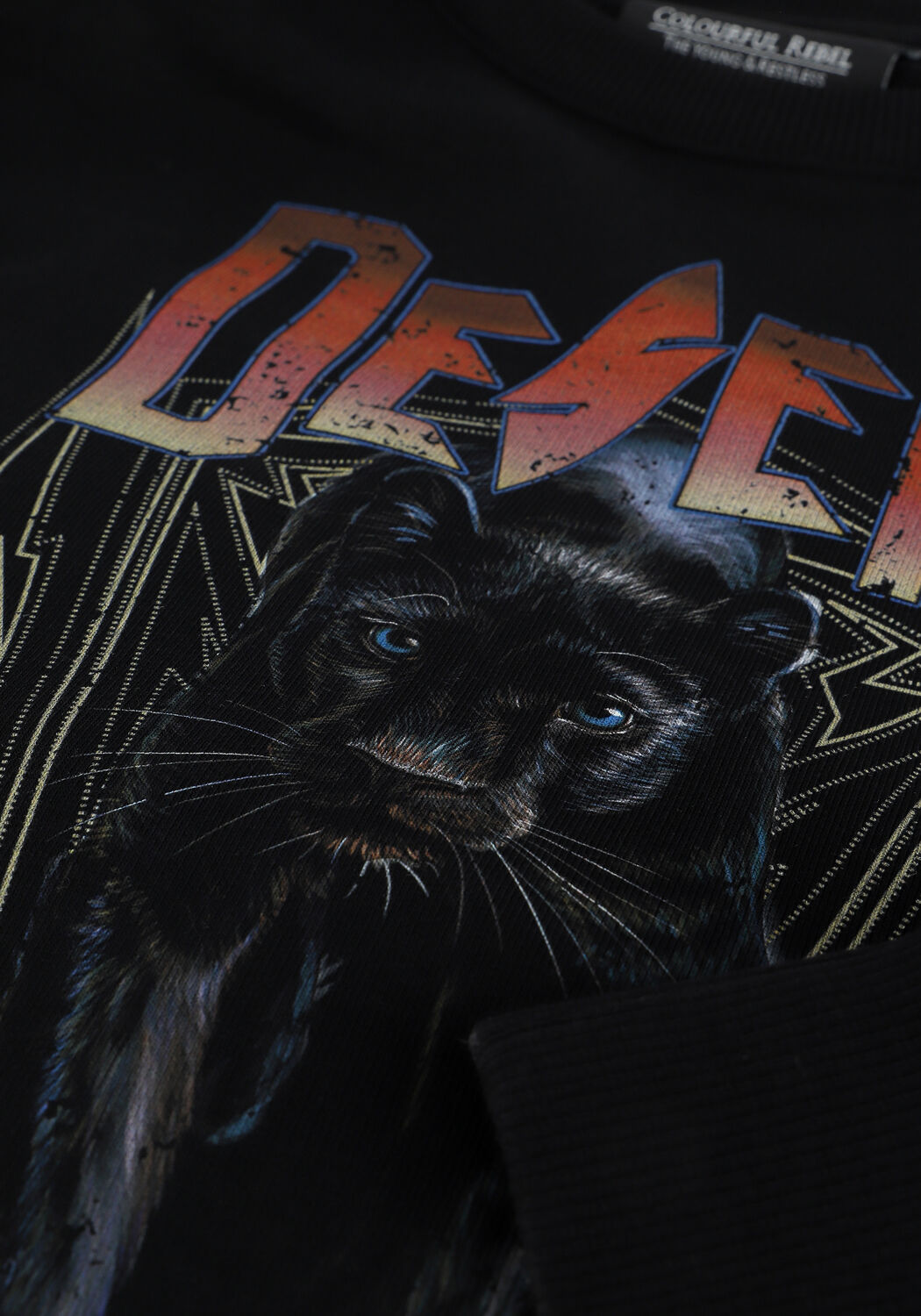 Zwarte COLOURFUL REBEL Sweater DESERT MUSE PADDED SHOULDER SW - large