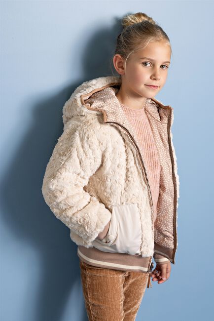 Beige NONO Faux fur jas BOMBY REVERSIBLE HOODED BOMBER JACKET - large