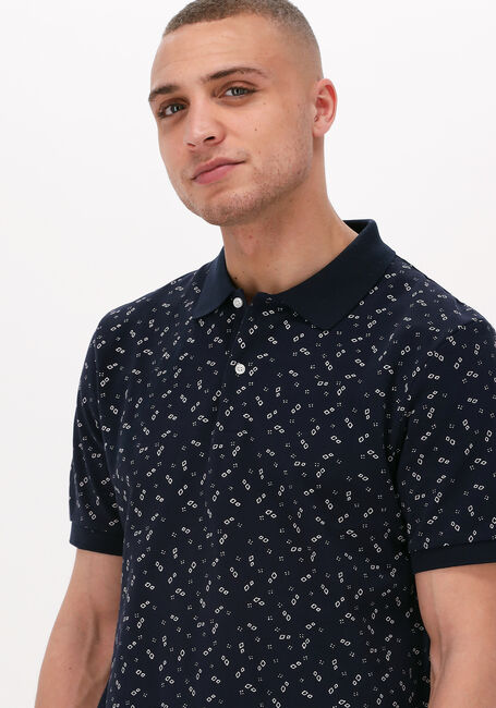 Donkerblauwe SCOTCH & SODA Casual overhemd PRINTED PIQUE POLO IN ORGANIC COTTON - large