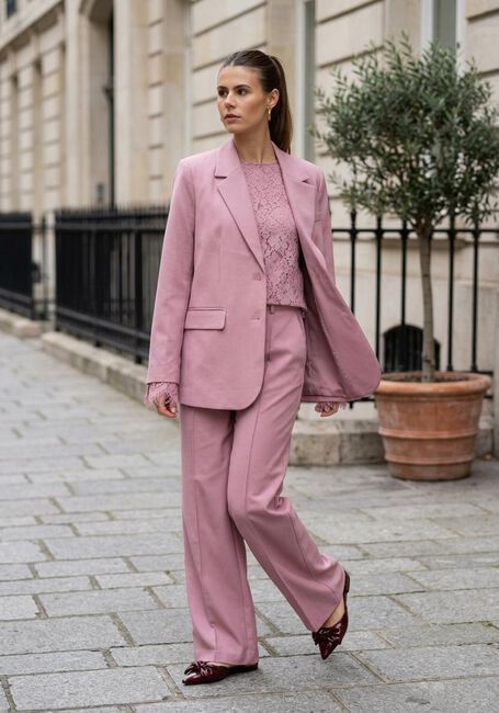 Roze Y.A.S. Wijde broek YASREEMAJ HW PANT NOOS - large