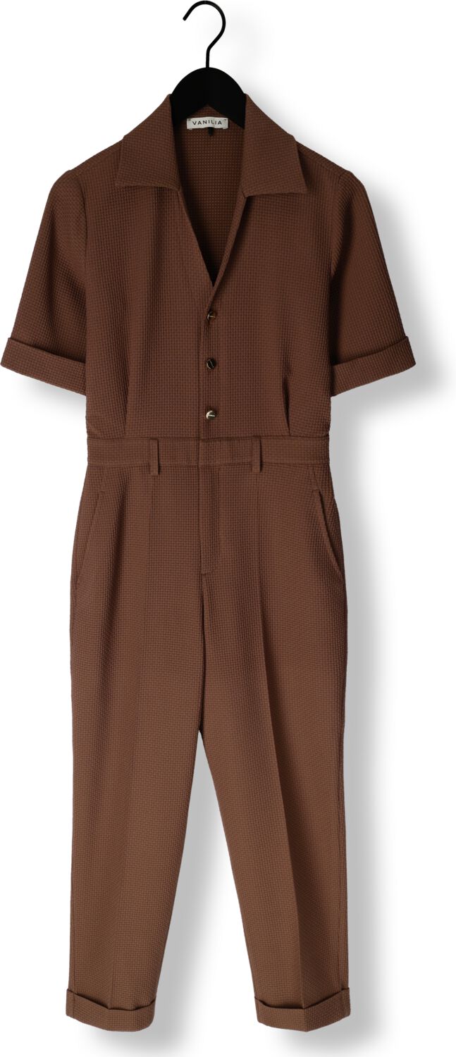 VANILIA Dames Jumpsuits Wafel Playsuit Bruin