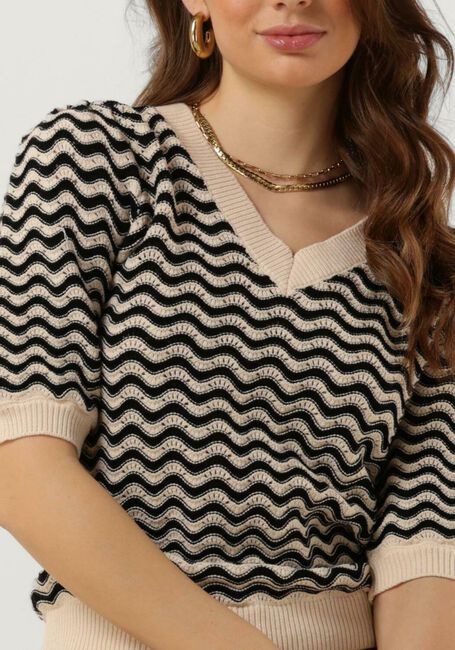 Zwarte MINUS T-shirt MAIKA 2/4 SLEEVE KNIT T-SHIRT - large