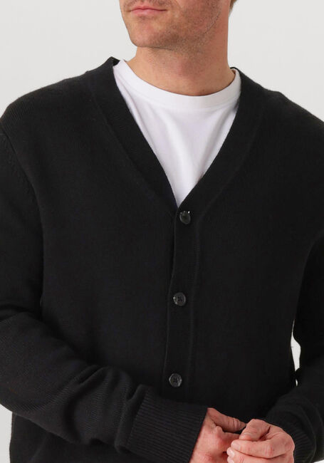 Zwarte SELECTED MEN Vest SLHTRAY LS MERINO CHUNKY V-NECK CARDIGAN - large