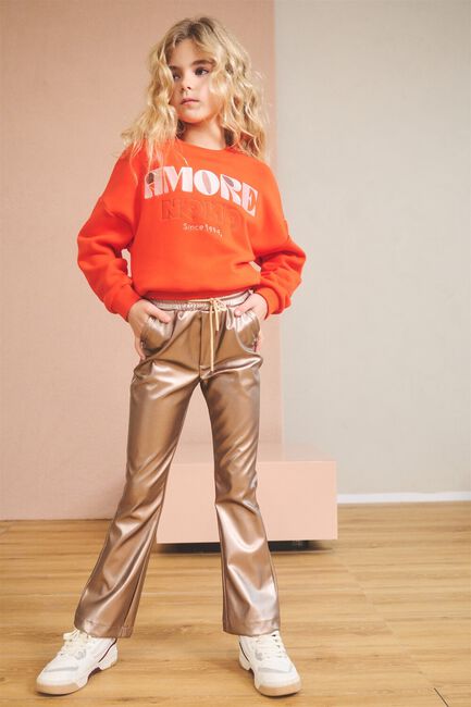 Bronzen NONO Flared broek SUNA COATED FLARED PANTS - large