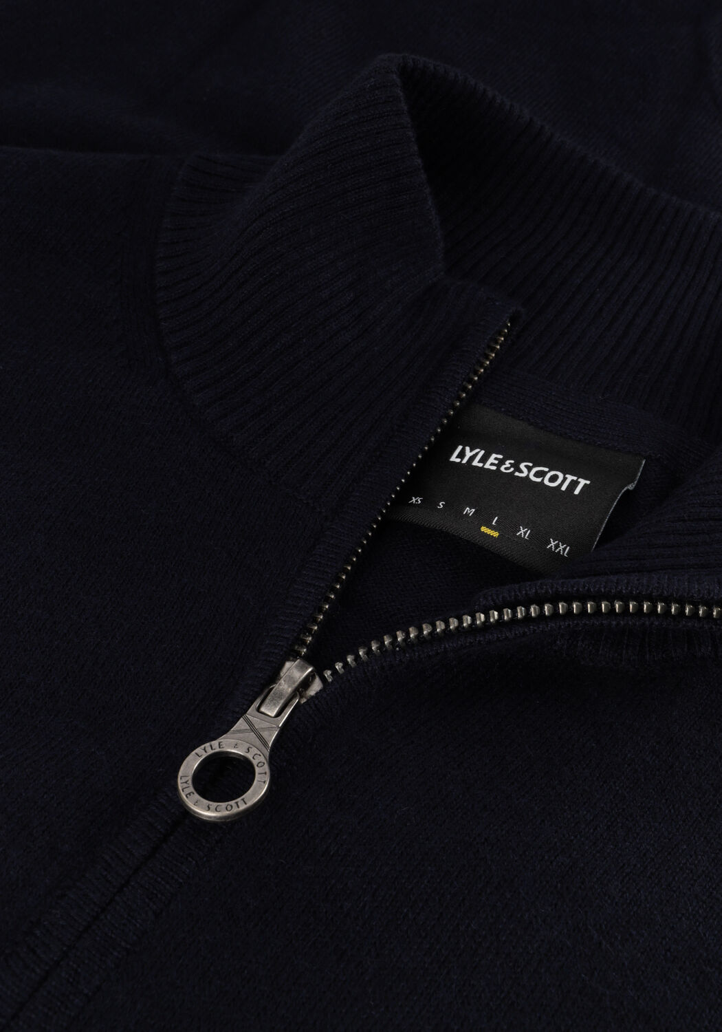 Donkerblauwe LYLE & SCOTT Trui COTTON MERINO QUARTER ZIP JUMPER - large