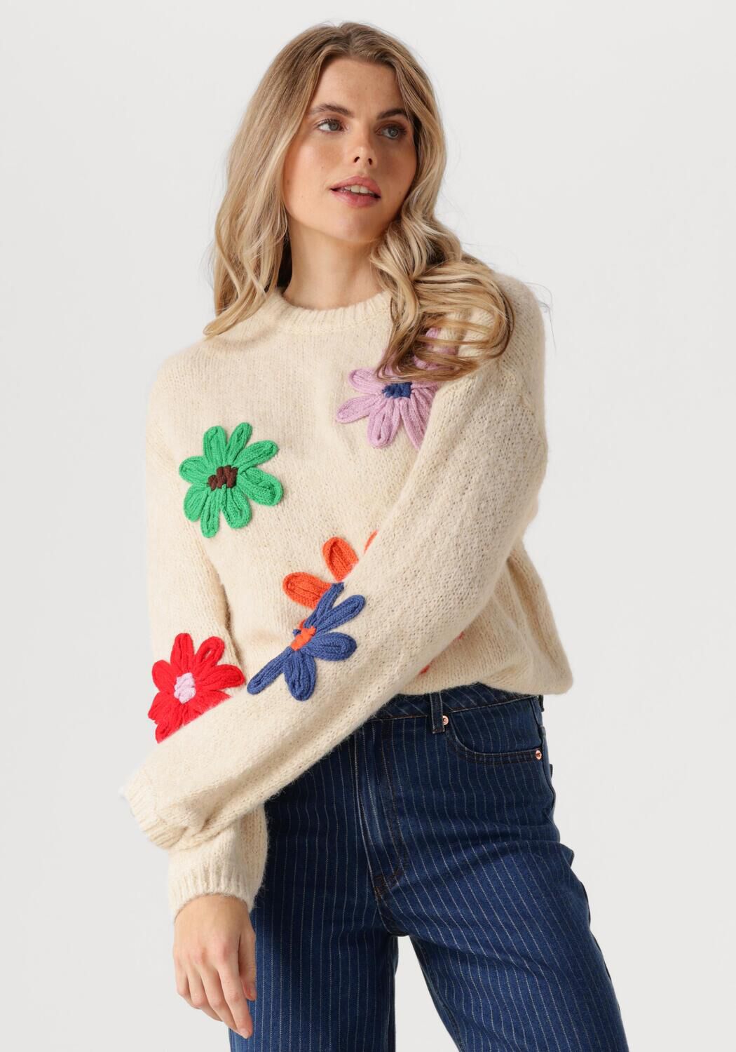 OBJECT Dames Truien & Vesten Objash Knit Re L s Pullover 136 Div Zand