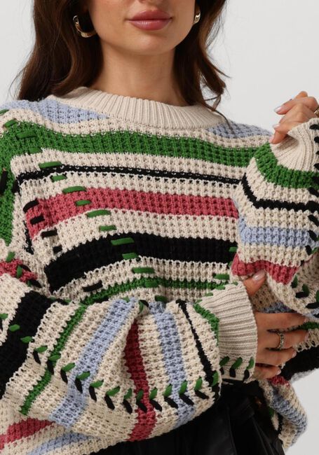 Gebroken wit OBJECT Trui OBJTUJA KNIT L/S OZ PULLOVER - large