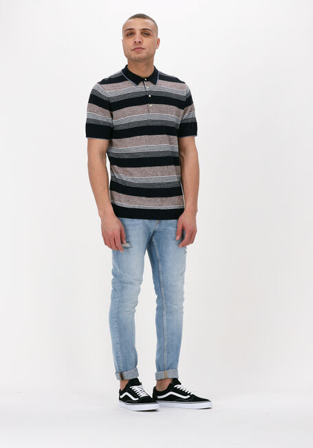 Zwarte SCOTCH & SODA Polo KNITTED STRUCTURED LINEN-BLEND POLO - large