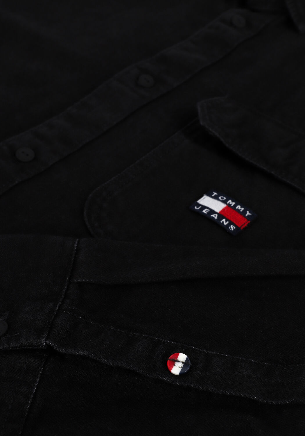 Zwarte TOMMY JEANS Overshirt TJM TRUE BLACK DENIM SHIRT - large