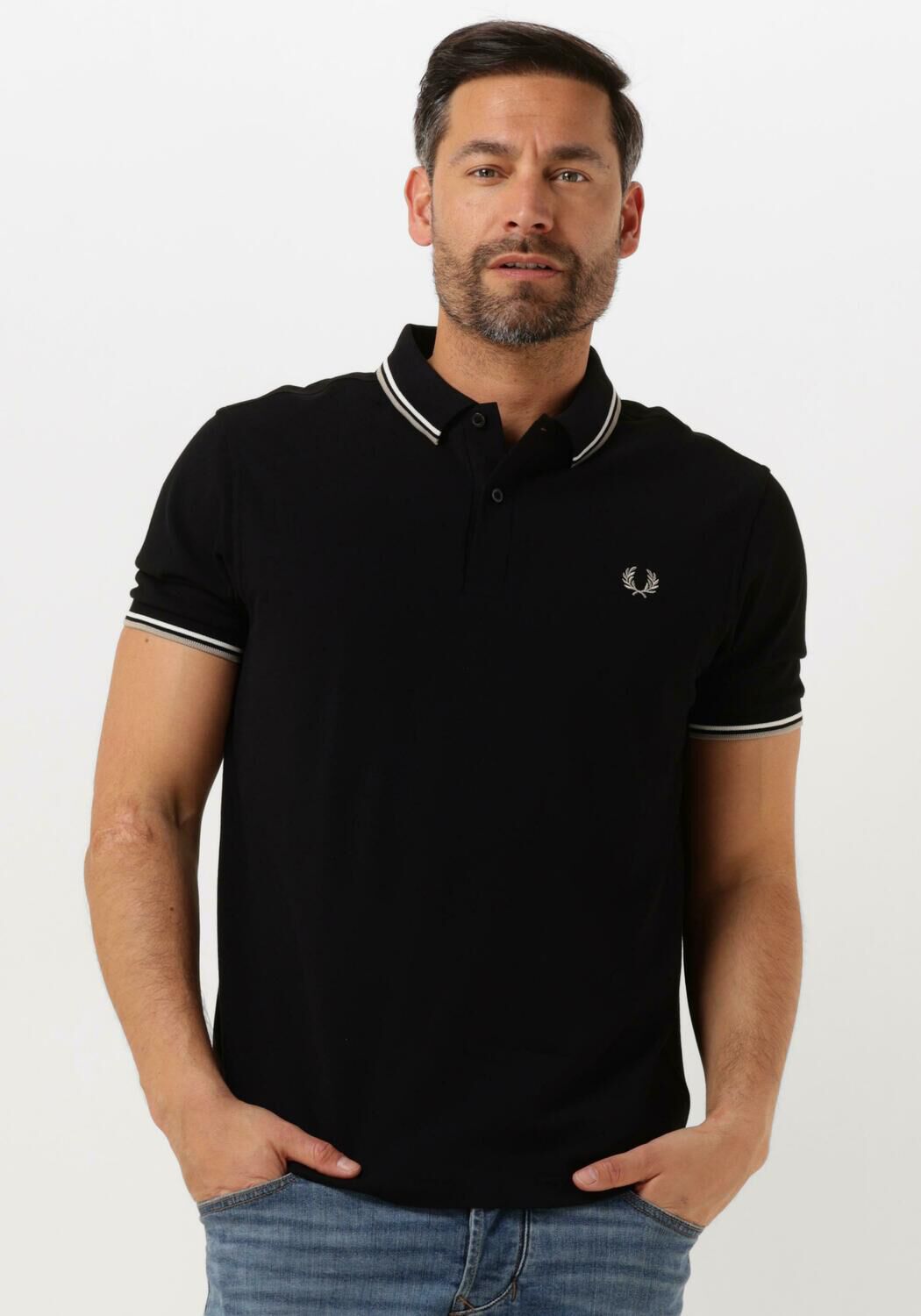 FRED PERRY Heren Polo's & T-shirts The Twin Tipped Shirt Zwart