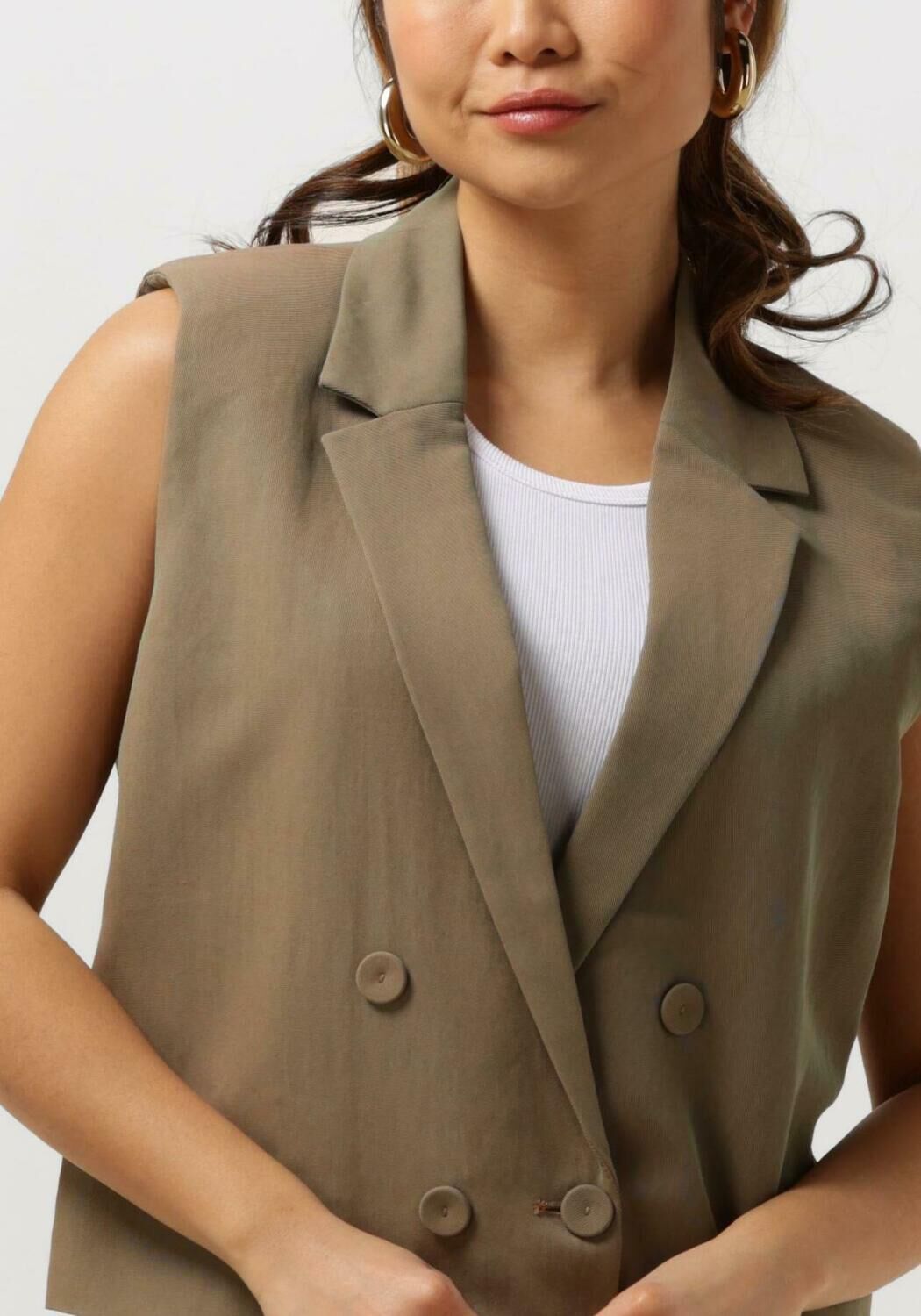MY ESSENTIAL WARDROBE Dames Blazers Emmymw Boxy Vest Olijf