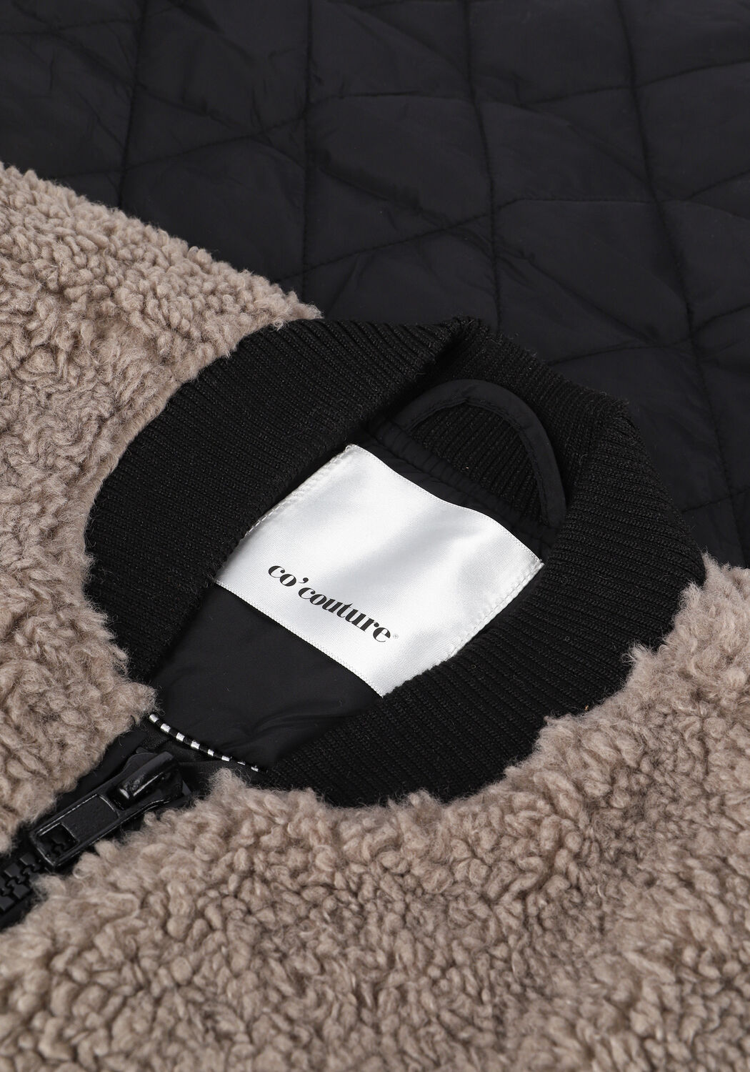 Zwarte CO'COUTURE Bodywarmer ALLEY FUR MIX VEST - large